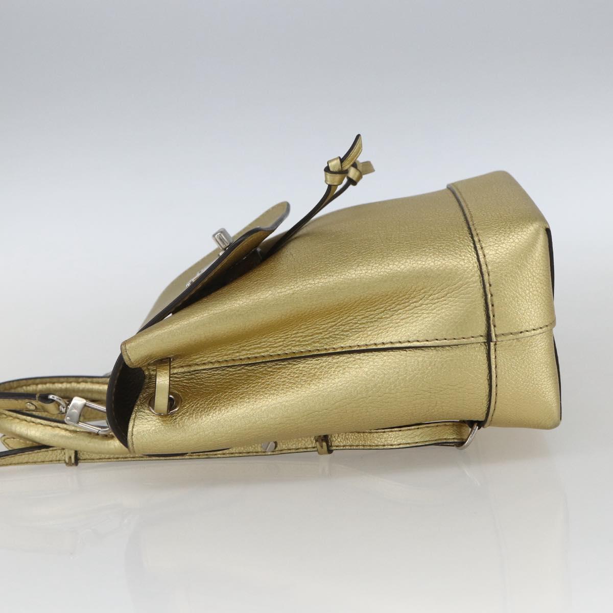 LOUIS VUITTON Rock Me Backpack Leather Gold Tone M54575 LV Auth ka1551M