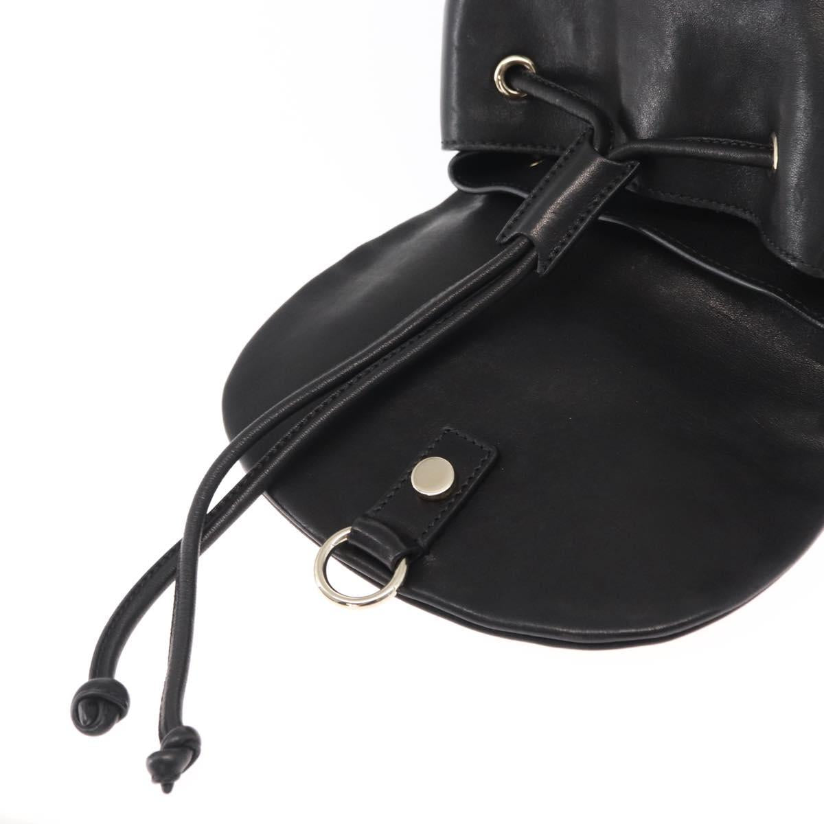 Jimmy Choo Studs Backpack Leather Black Gold Auth ka1552