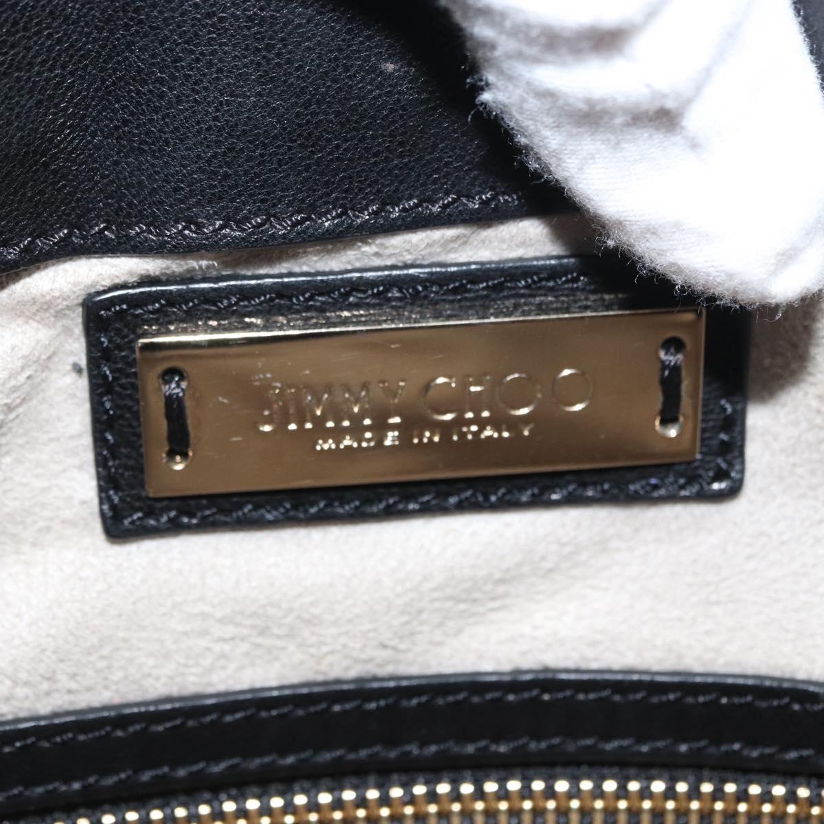 Jimmy Choo Studs Backpack Leather Black Gold Auth ka1552