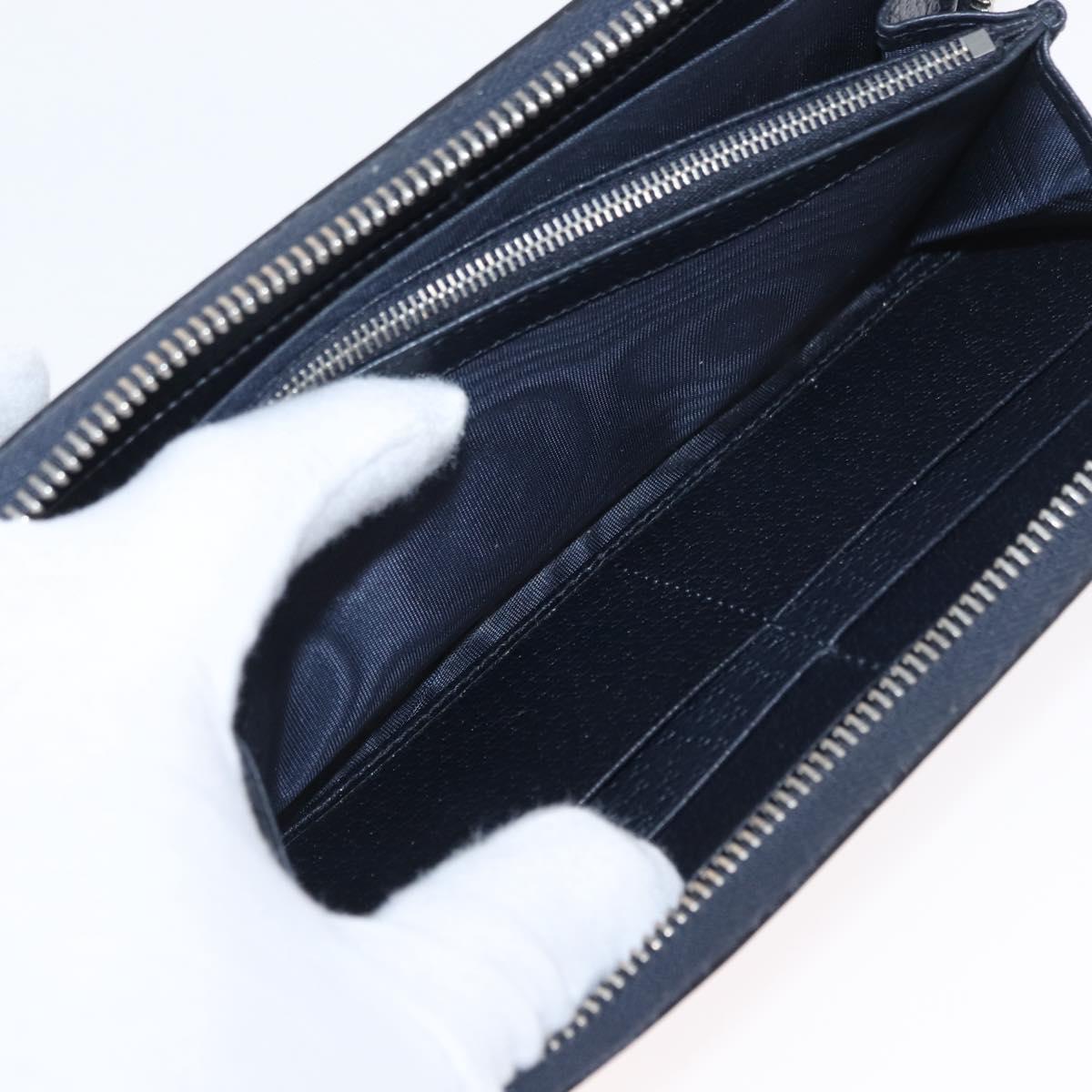 GUCCI GG Marmont GG Supreme Long Wallet PVC Navy 706844 Auth ka1568M