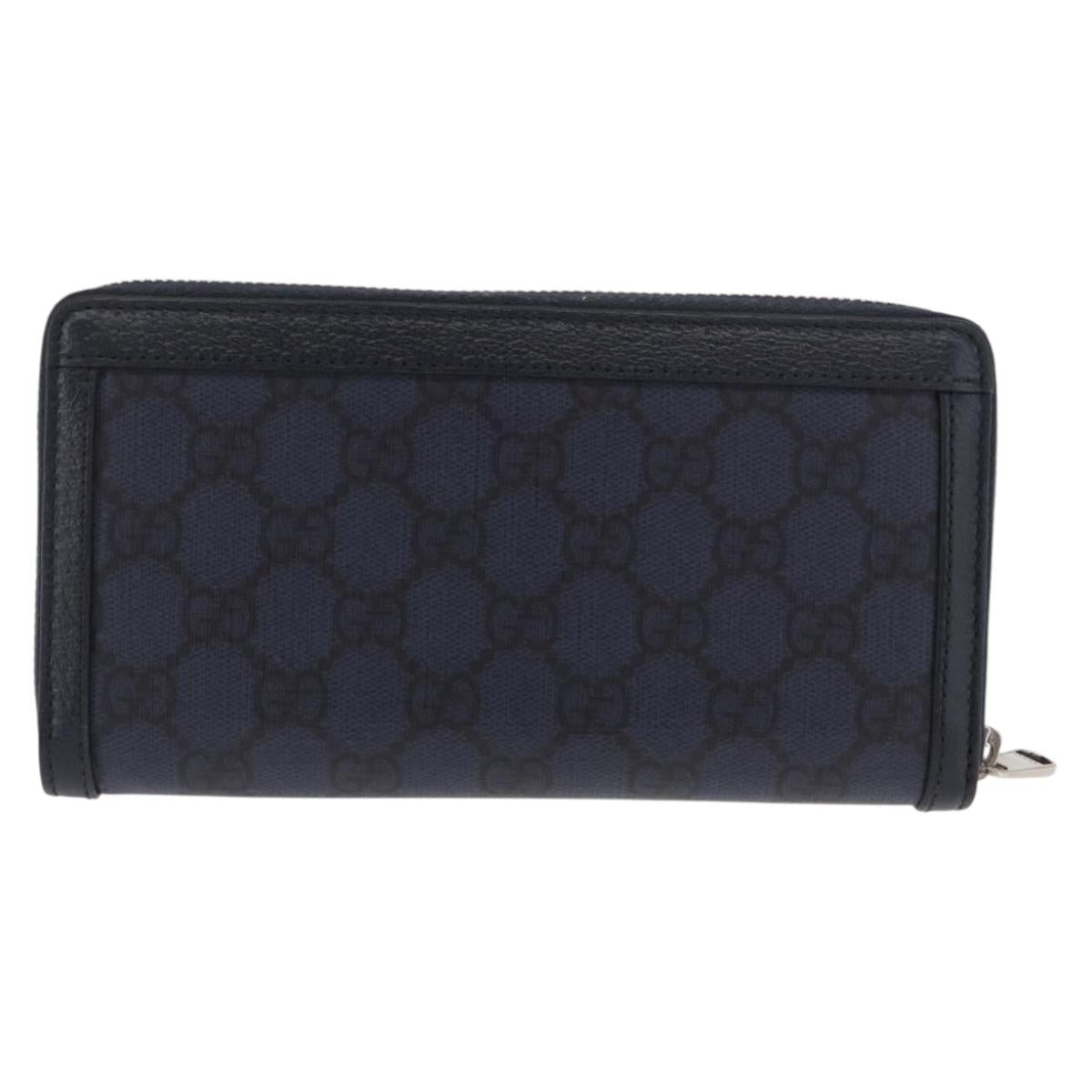 GUCCI GG Marmont GG Supreme Long Wallet PVC Navy 706844 Auth ka1568M