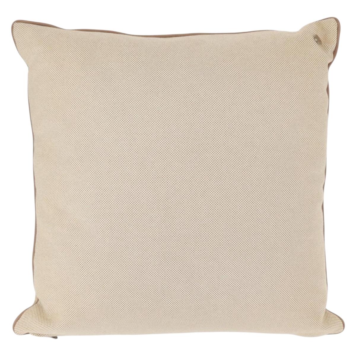 HERMES Cushion Cotton Beige Auth ka157