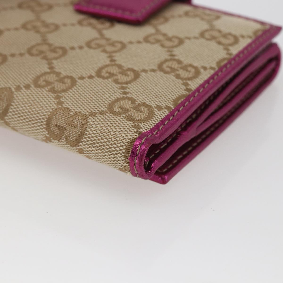 GUCCI GG Canvas Wallet Beige Gold 181594 Auth ka1573V