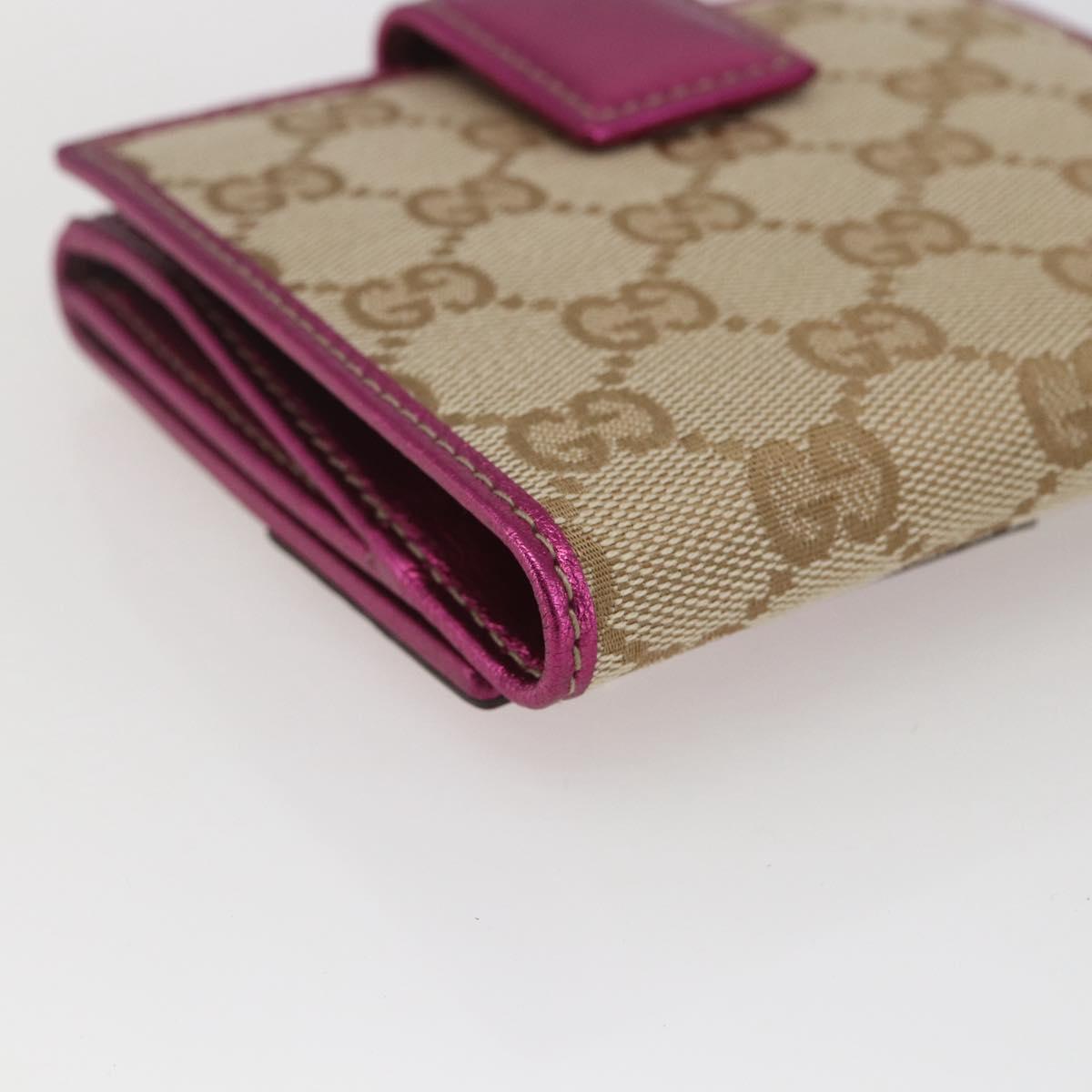 GUCCI GG Canvas Wallet Beige Gold 181594 Auth ka1573V