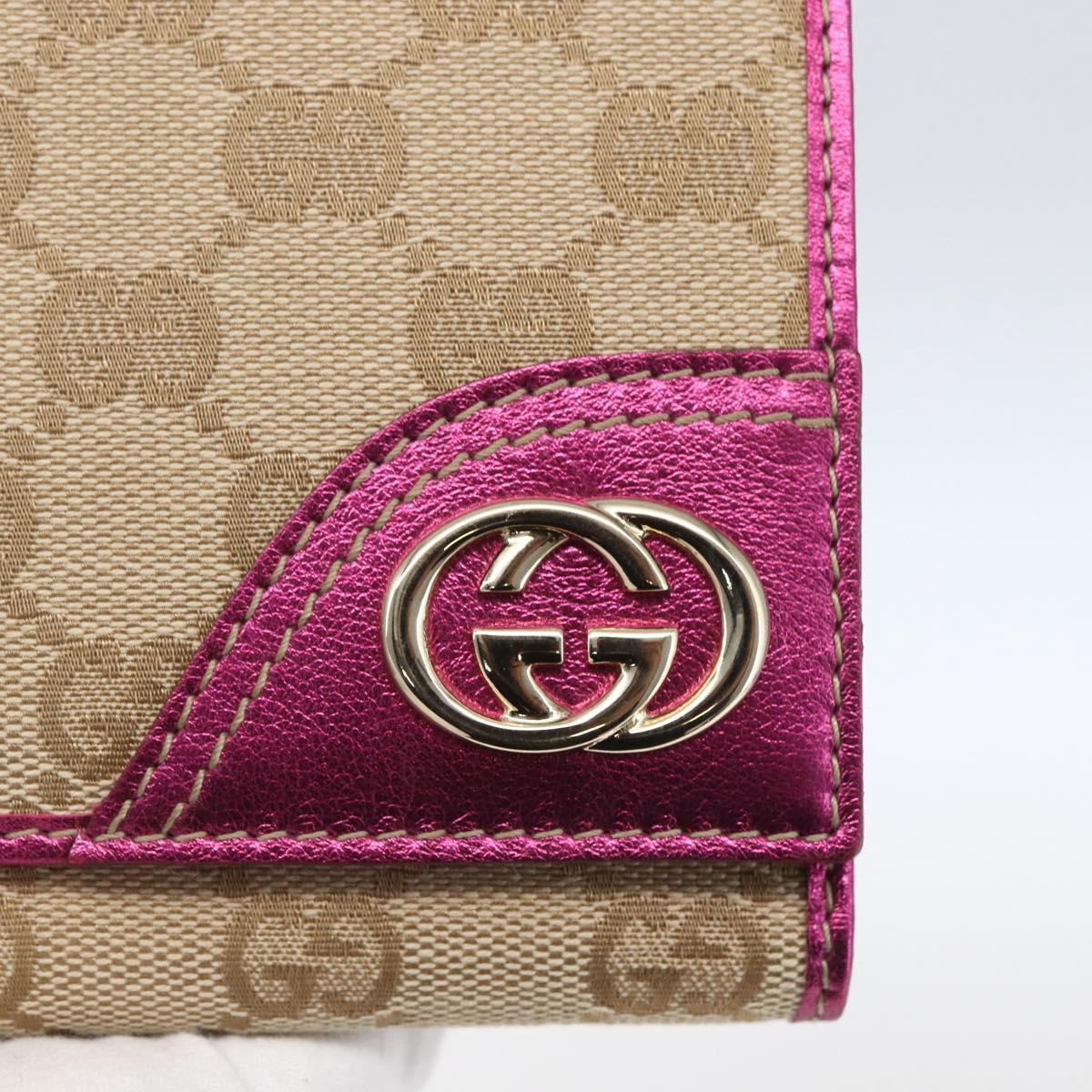 GUCCI GG Canvas Wallet Beige Gold 181594 Auth ka1573V