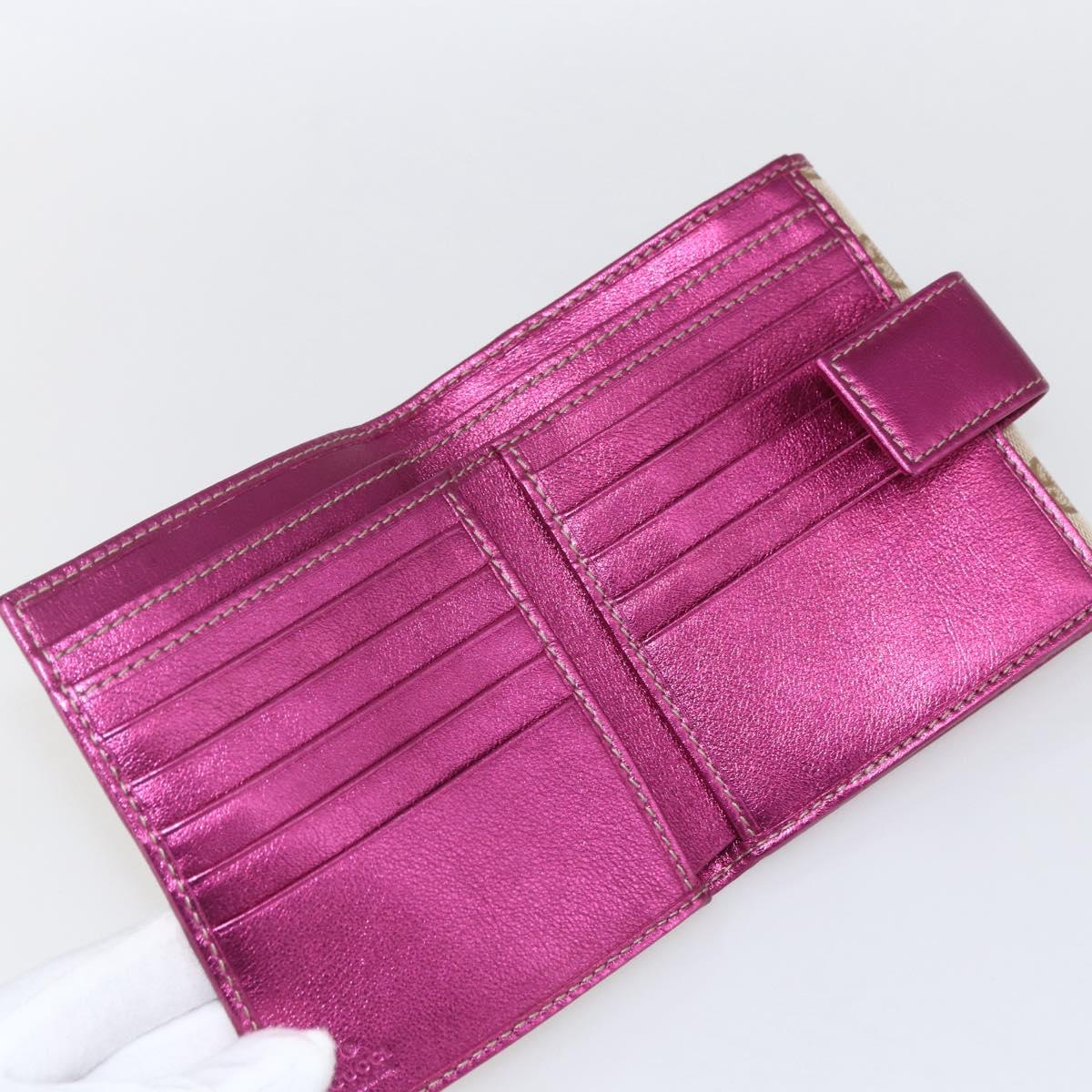 GUCCI GG Canvas Wallet Beige Gold 181594 Auth ka1573V