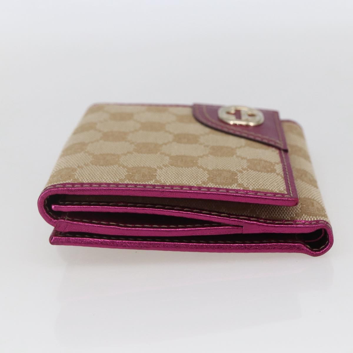 GUCCI GG Canvas Wallet Beige Gold 181594 Auth ka1573V