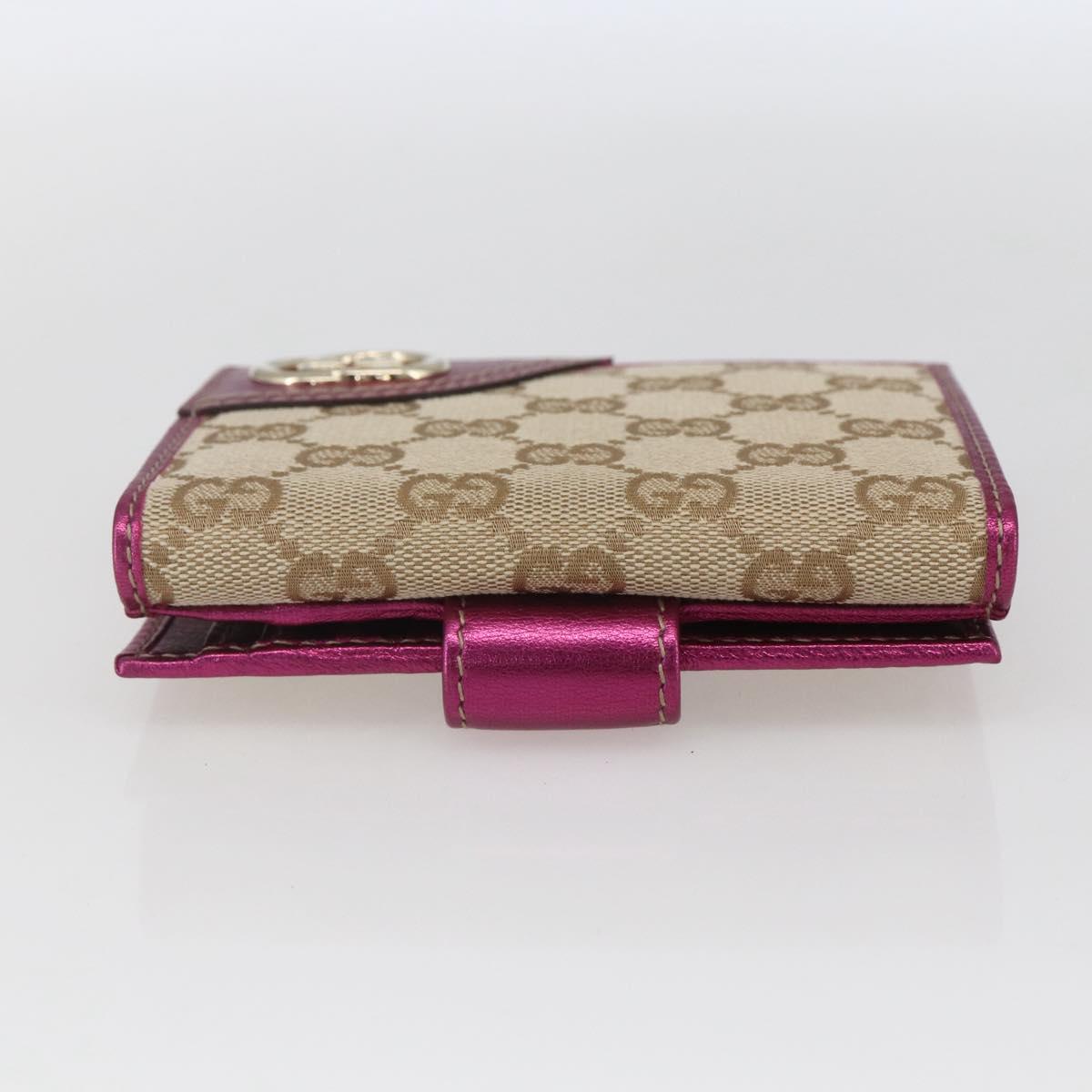 GUCCI GG Canvas Wallet Beige Gold 181594 Auth ka1573V