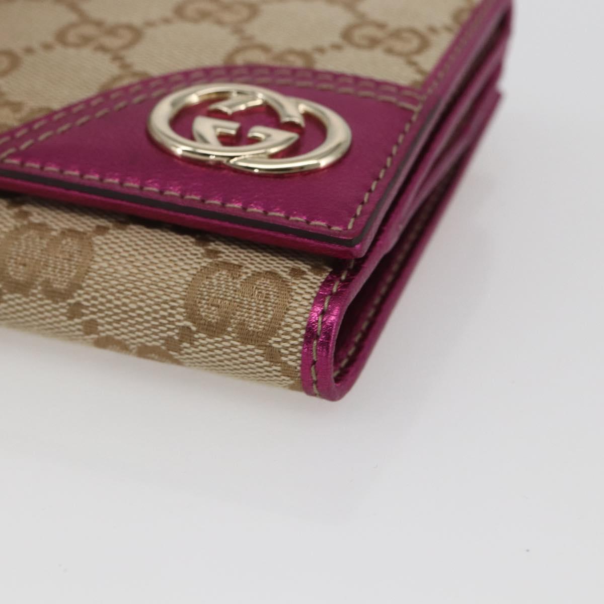 GUCCI GG Canvas Wallet Beige Gold 181594 Auth ka1573V