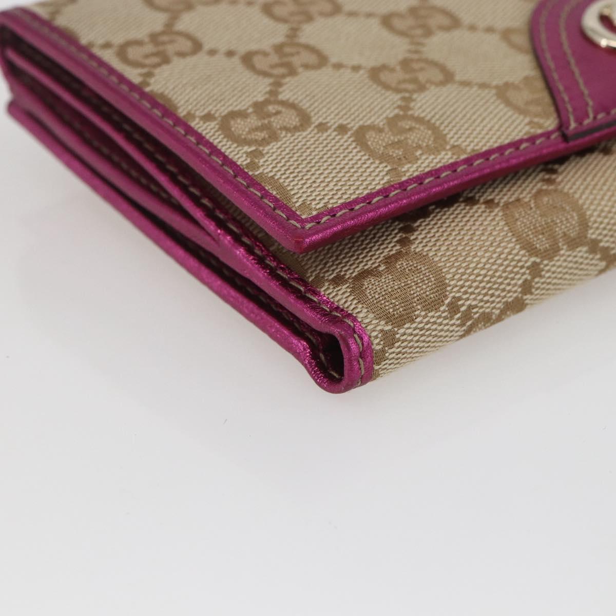 GUCCI GG Canvas Wallet Beige Gold 181594 Auth ka1573V