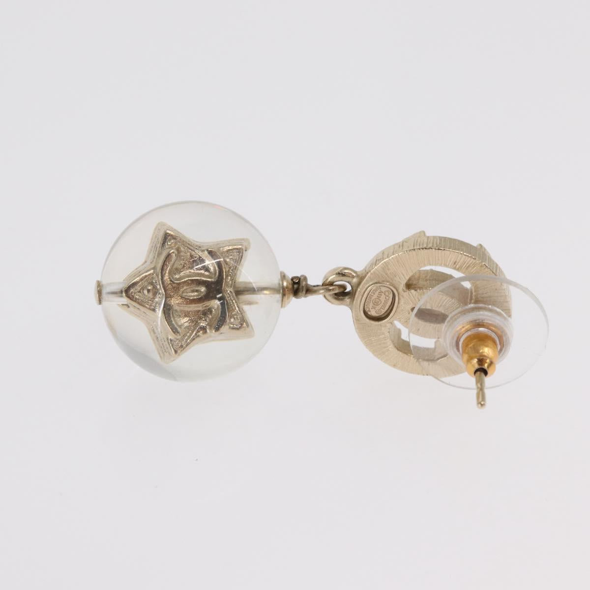 CHANEL COCO Mark Pierce Earring metal Gold CC Auth ka1574