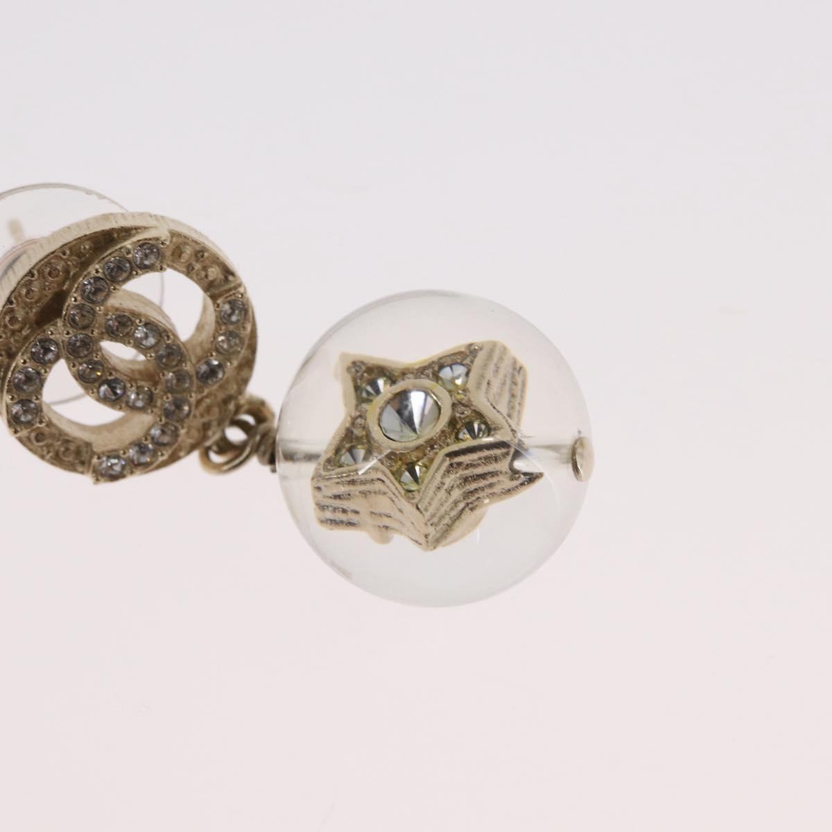 CHANEL COCO Mark Pierce Earring metal Gold CC Auth ka1574