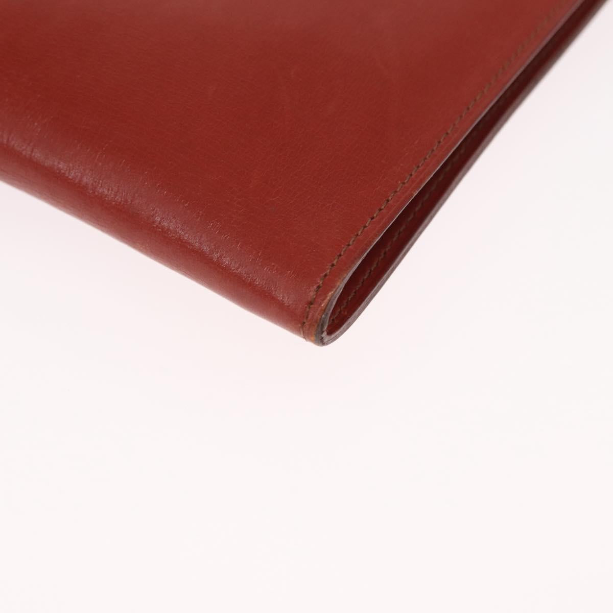 HERMES Onimetu Shoulder Bag Leather Brown Auth ka1579