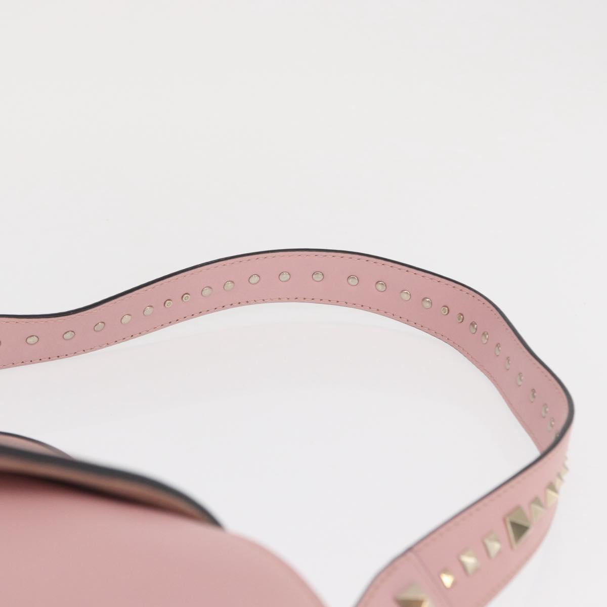 VALENTINO Hand Bag Leather 2way Pink Gold Auth ka1580