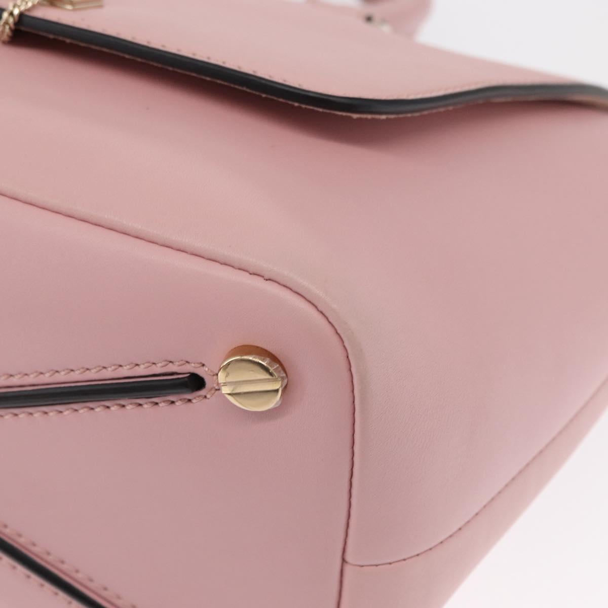 VALENTINO Hand Bag Leather 2way Pink Gold Auth ka1580