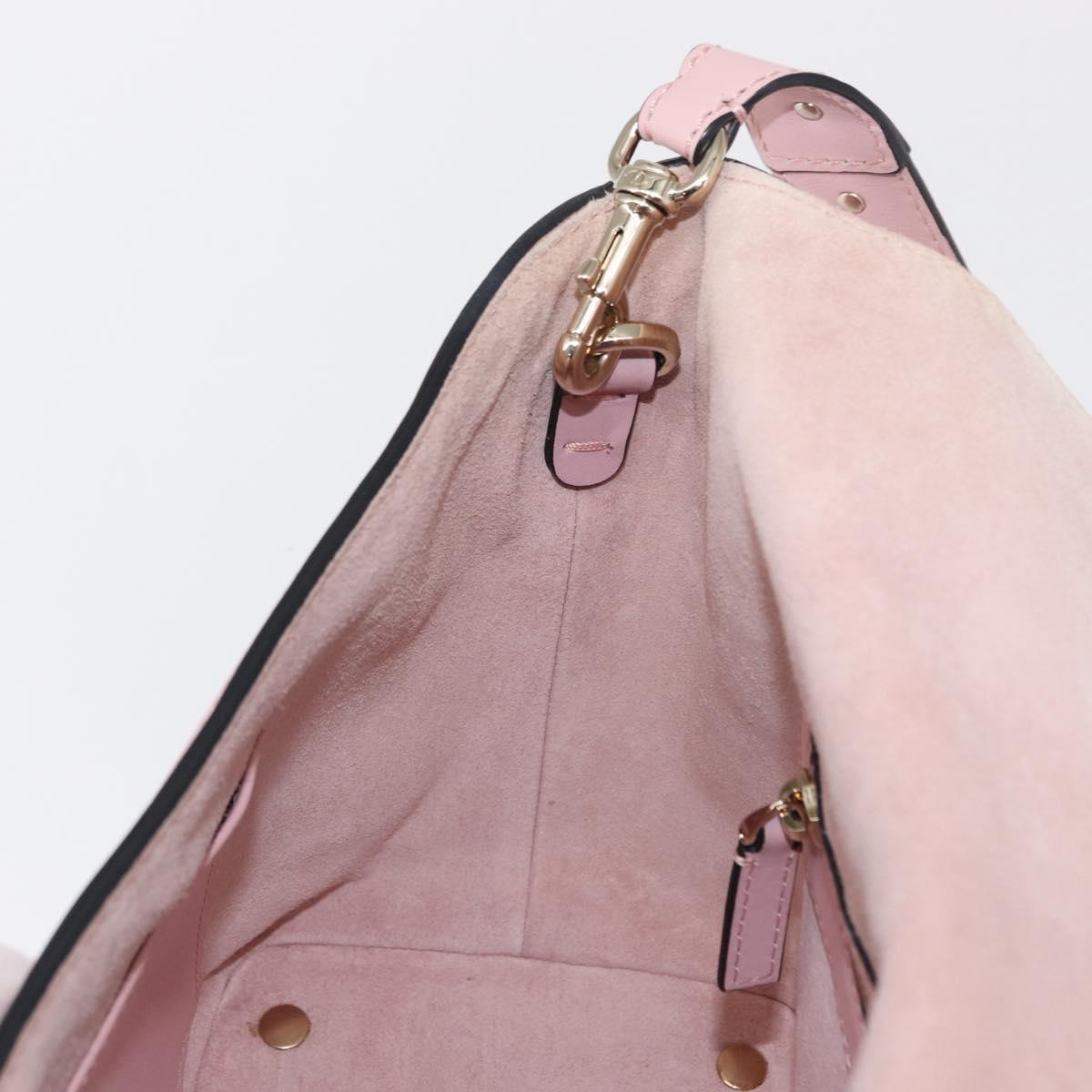 VALENTINO Hand Bag Leather 2way Pink Gold Auth ka1580