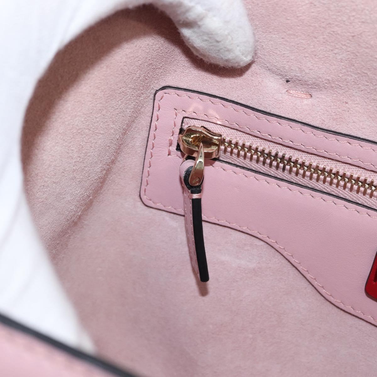 VALENTINO Hand Bag Leather 2way Pink Gold Auth ka1580