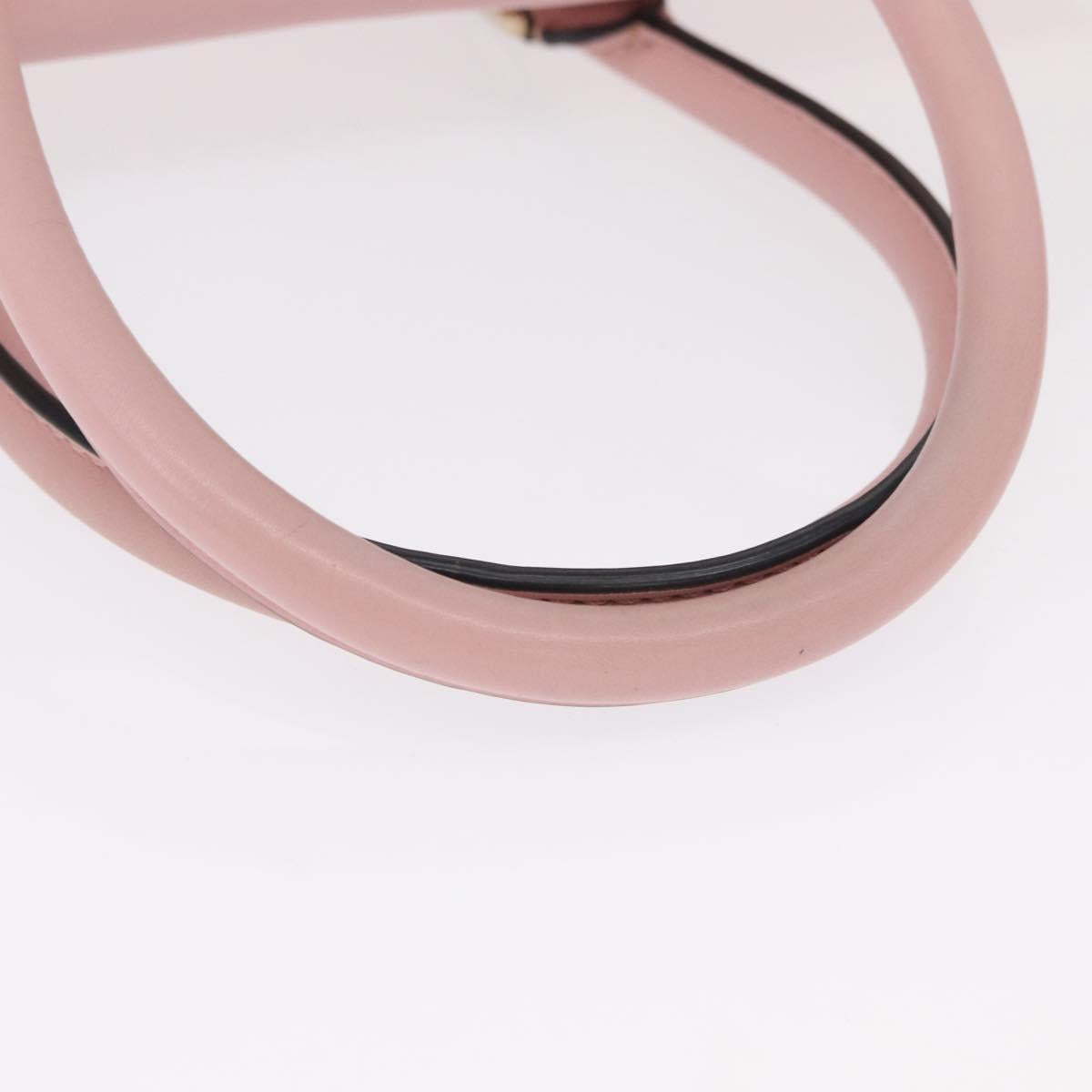 VALENTINO Hand Bag Leather 2way Pink Gold Auth ka1580