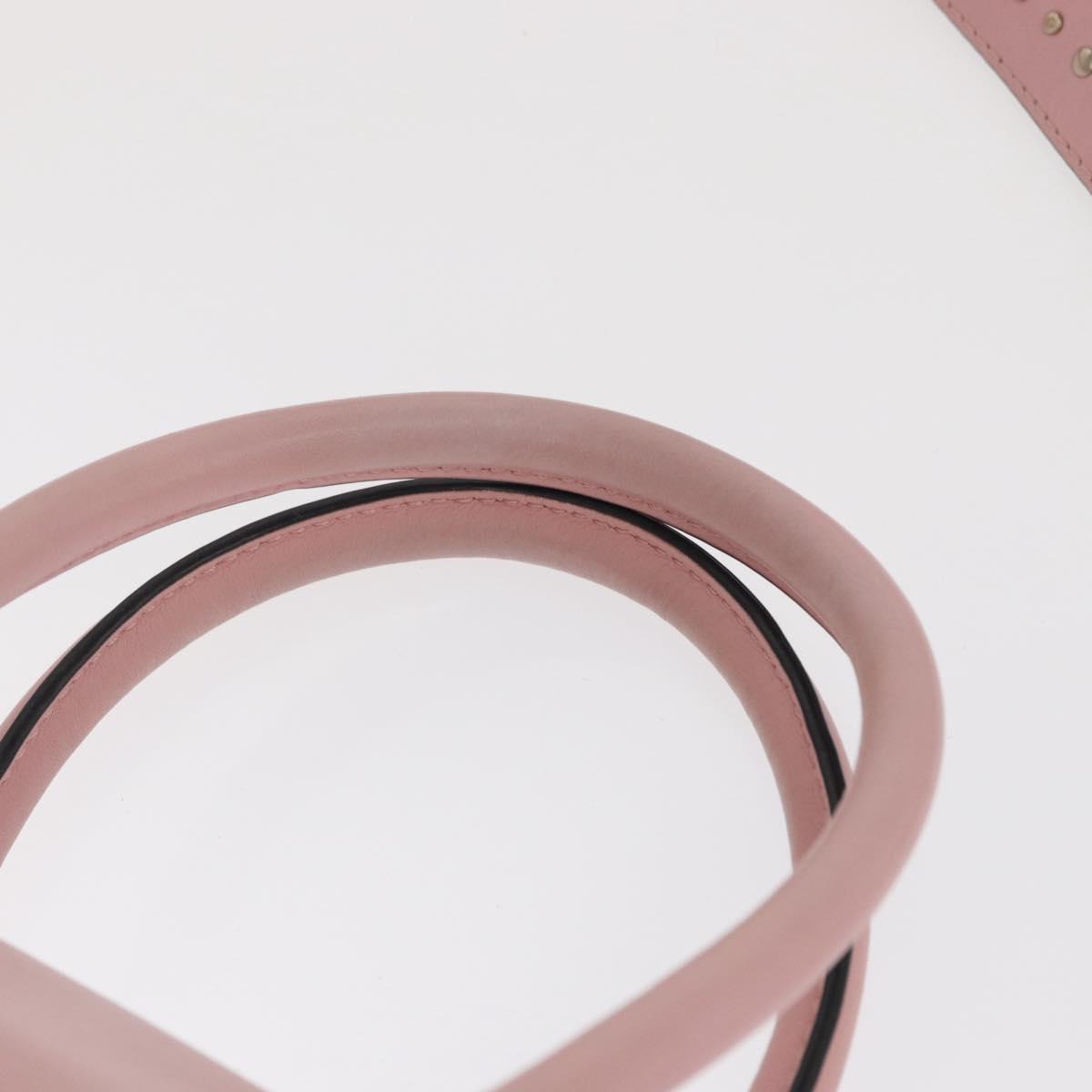 VALENTINO Hand Bag Leather 2way Pink Gold Auth ka1580