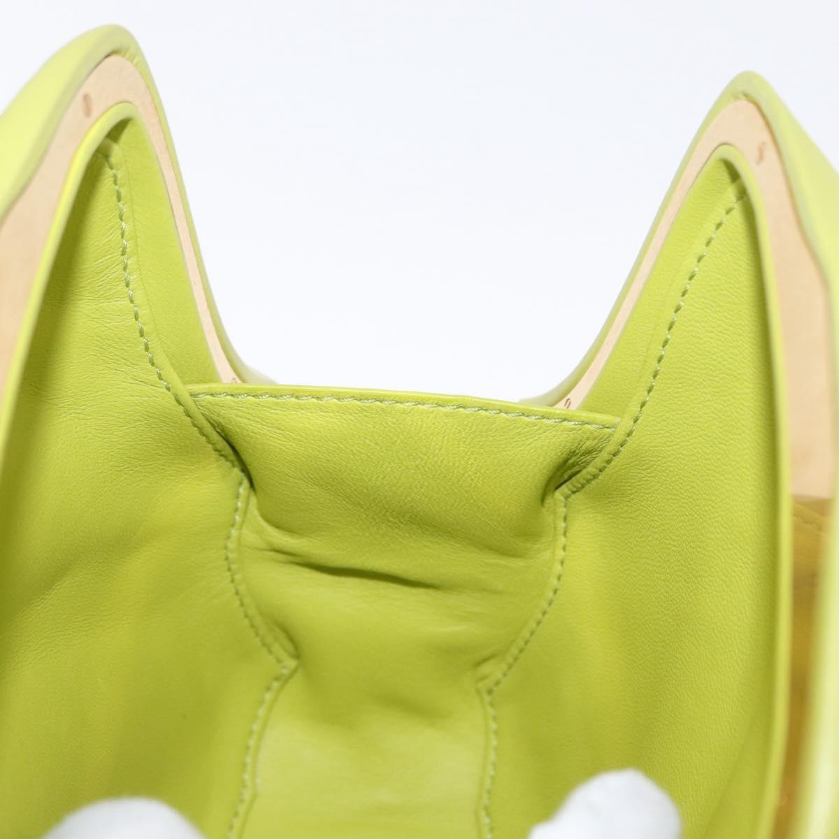 BOTTEGA VENETA Clutch Bag Leather Green Auth ka1582M