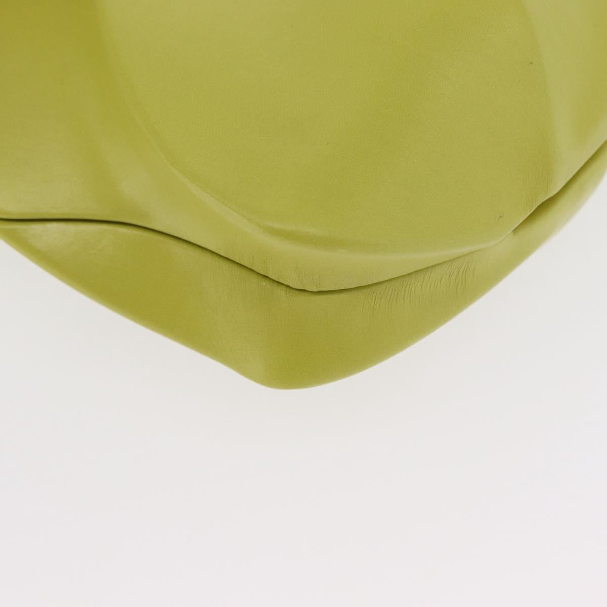 BOTTEGA VENETA Clutch Bag Leather Green Auth ka1582M