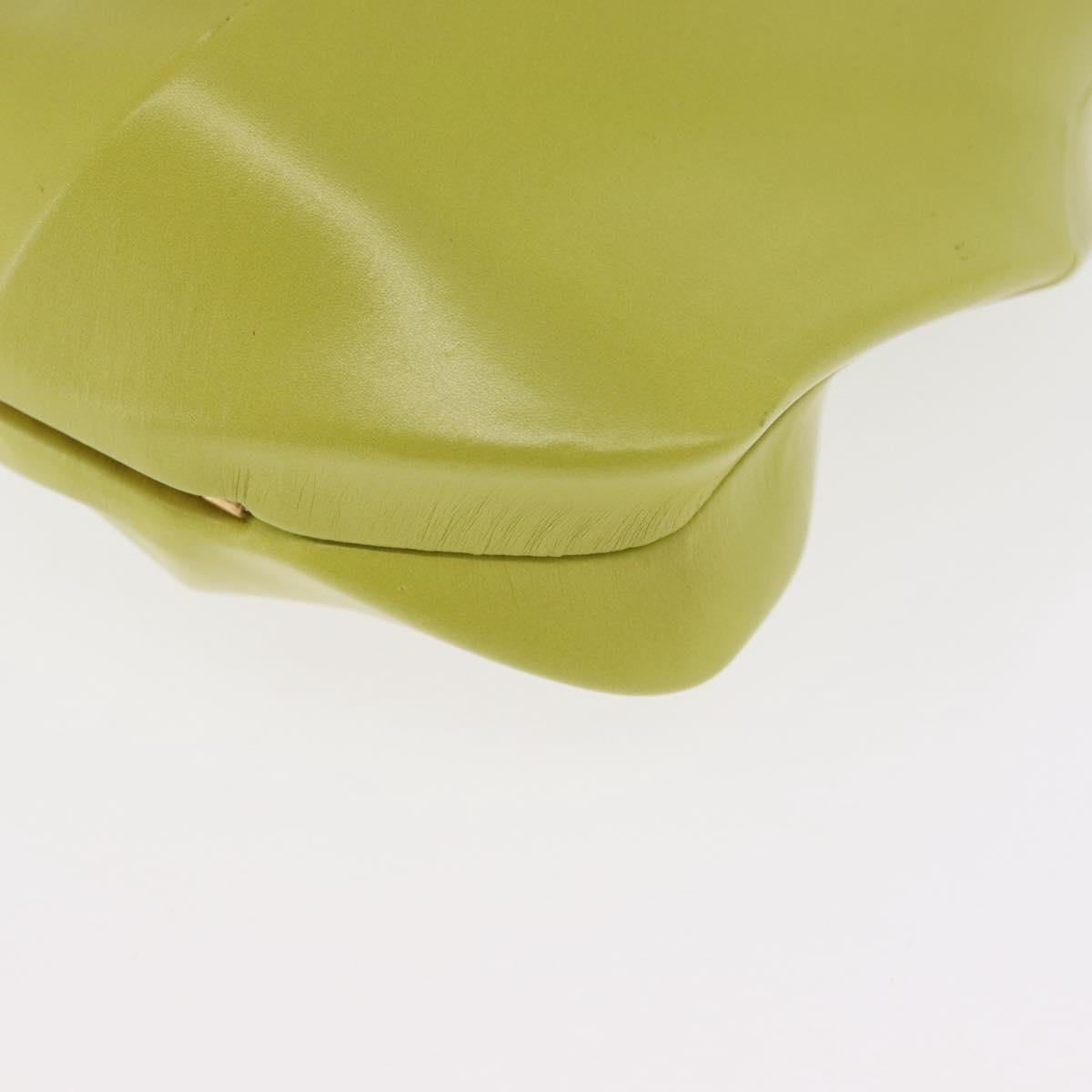 BOTTEGA VENETA Clutch Bag Leather Green Auth ka1582M