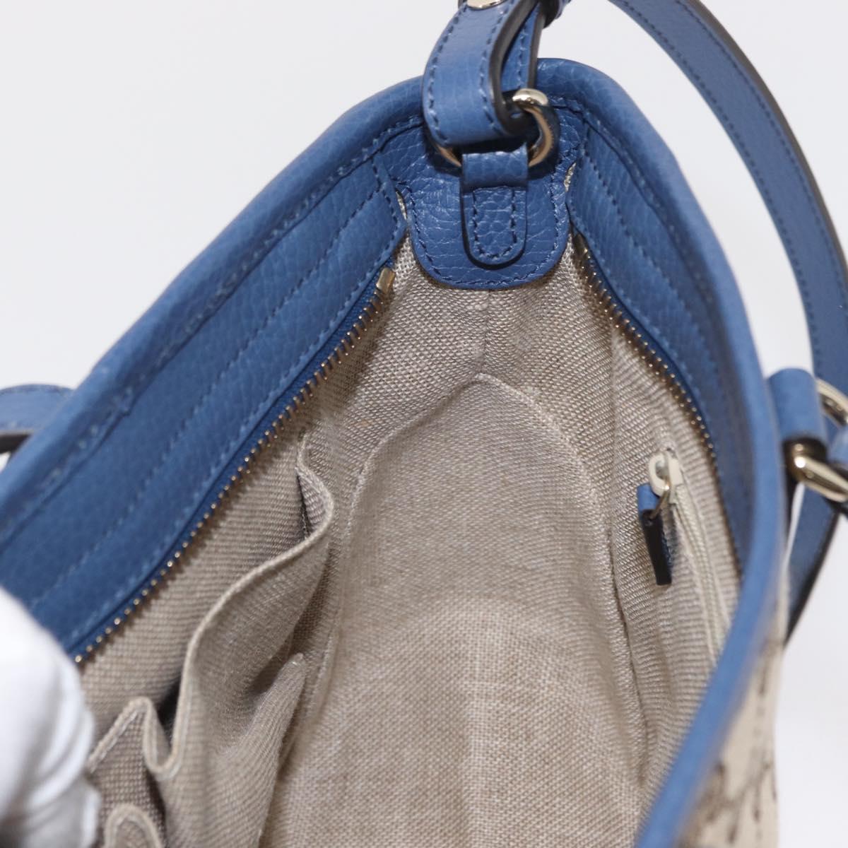 GUCCI GG Canvas Brie Hand Bag Outlet 2way Beige Gold 449241 Auth ka1584