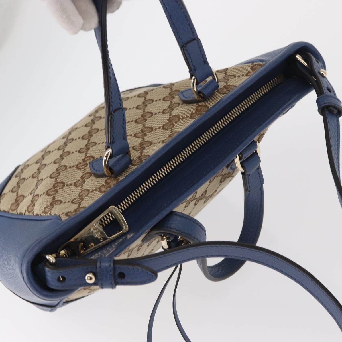 GUCCI GG Canvas Brie Hand Bag Outlet 2way Beige Gold 449241 Auth ka1584