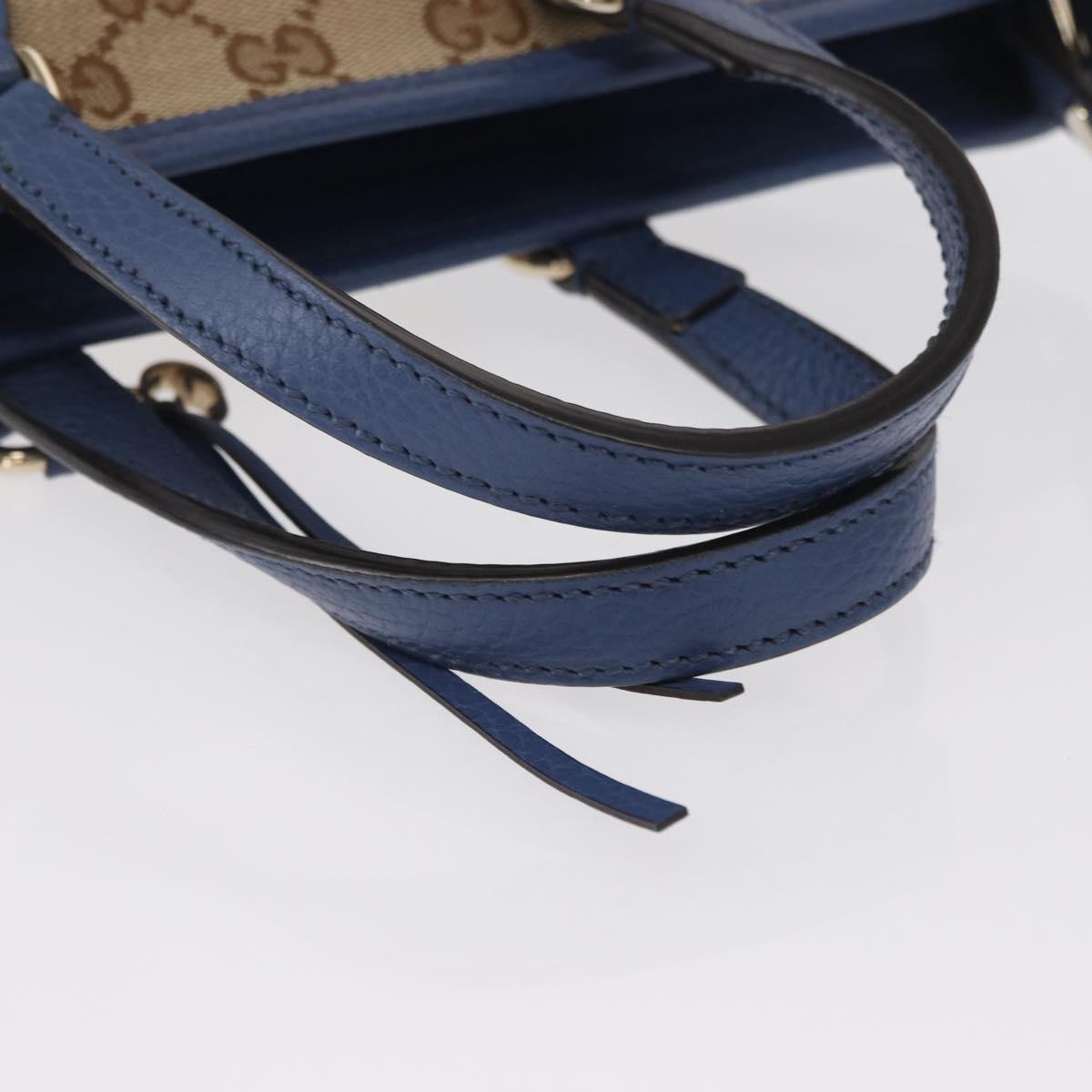 GUCCI GG Canvas Brie Hand Bag Outlet 2way Beige Gold 449241 Auth ka1584