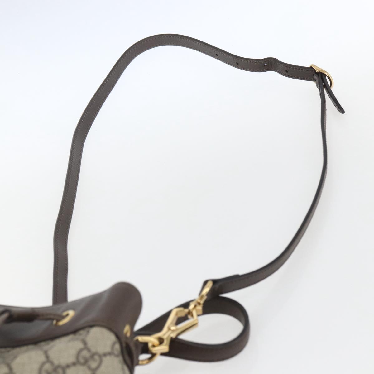 GUCCI GG Supreme Web Sherry Line Ophidia Bag PVC 2way Beige 550621 Auth ka1592M