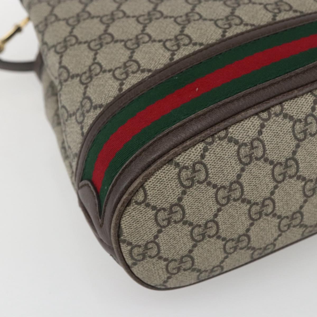 GUCCI GG Supreme Web Sherry Line Ophidia Bag PVC 2way Beige 550621 Auth ka1592M