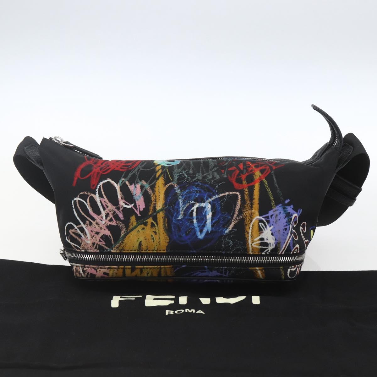 FENDI Waist bag Nylon Leather Multicolor Silver Auth ka1596SAM