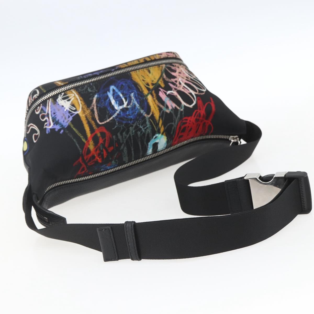 FENDI Waist bag Nylon Leather Multicolor Silver Auth ka1596SAM