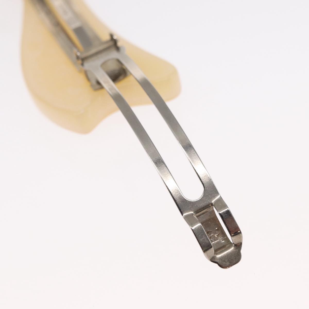 CHANEL COCO Mark Valletta Hair clip plastic Beige CC Auth ka1597V