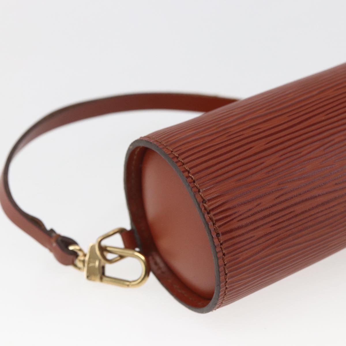 LOUIS VUITTON Epi Soufflot Pouch Accessory Pouch Brown LV Auth ka1602