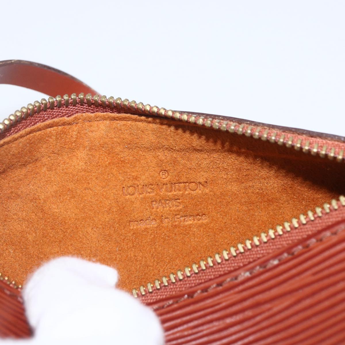 LOUIS VUITTON Epi Soufflot Pouch Accessory Pouch Brown LV Auth ka1602