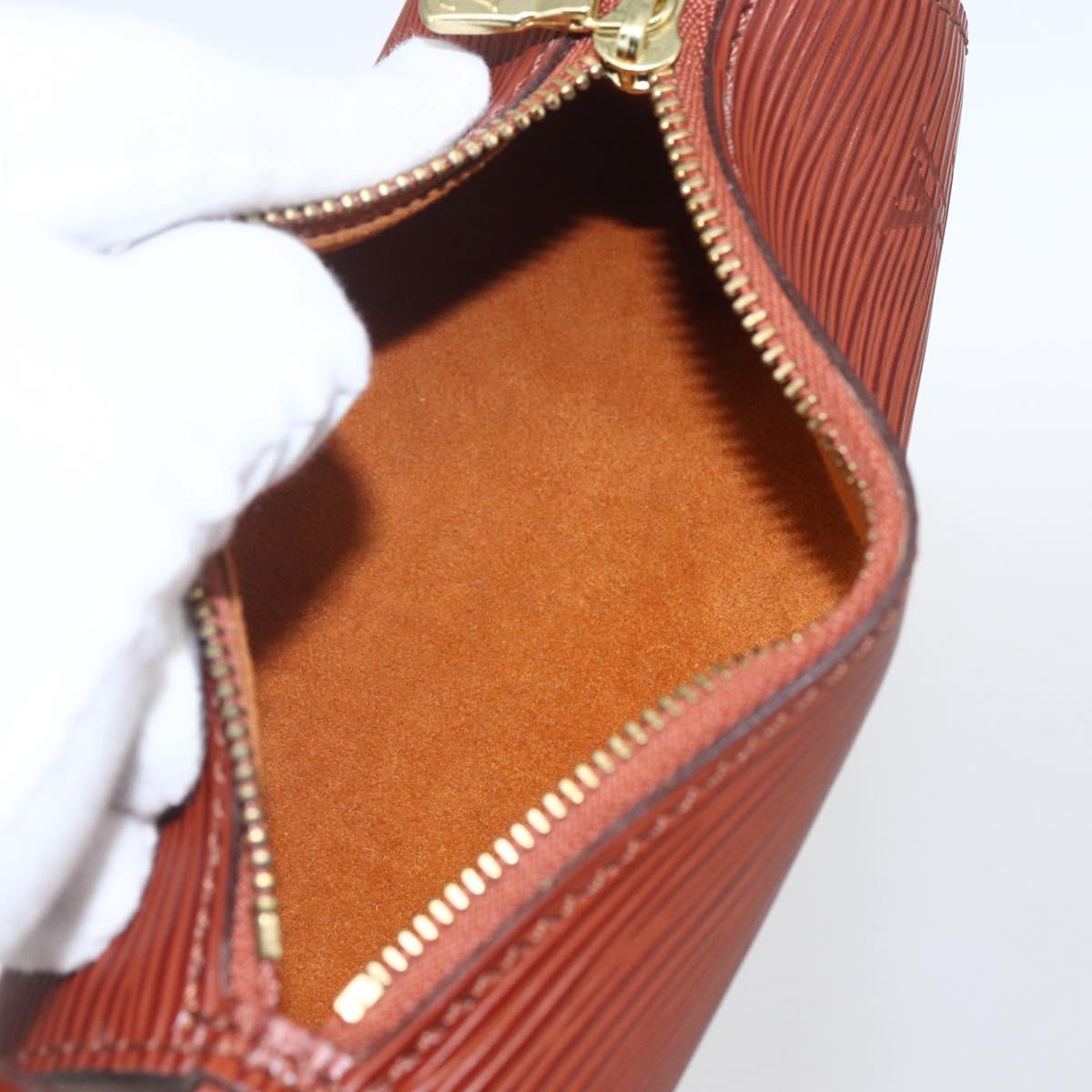 LOUIS VUITTON Epi Soufflot Pouch Accessory Pouch Brown LV Auth ka1602