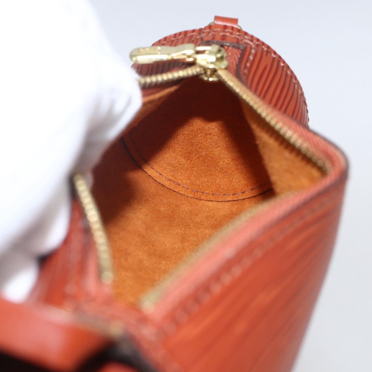 LOUIS VUITTON Epi Soufflot Pouch Accessory Pouch Brown LV Auth ka1602