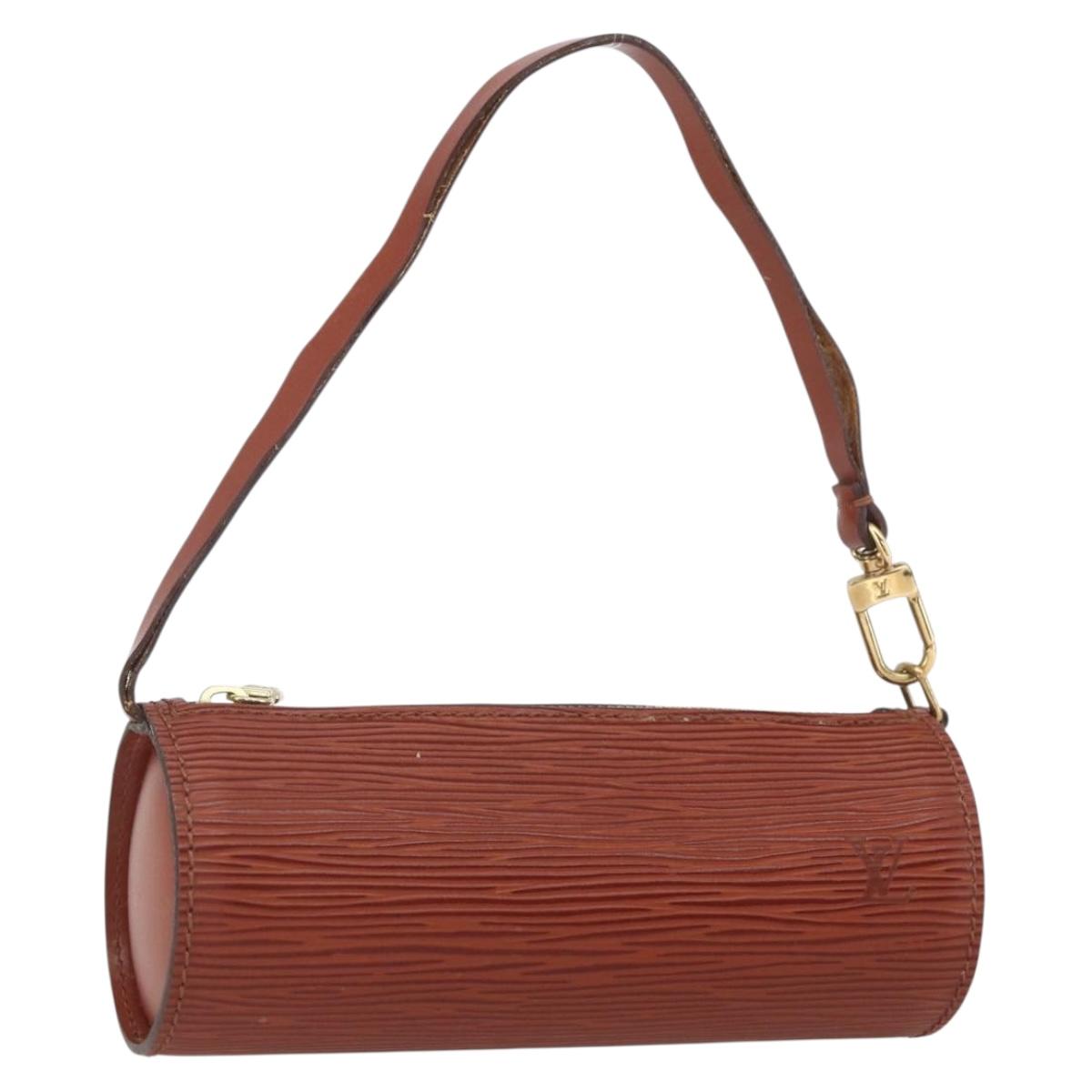 LOUIS VUITTON Epi Soufflot Pouch Accessory Pouch Brown LV Auth ka1602