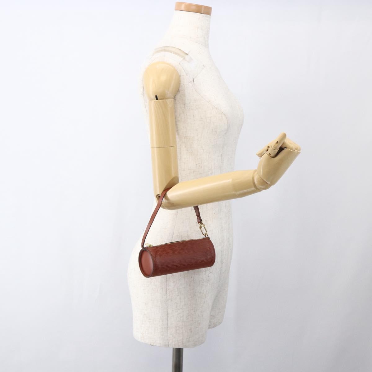 LOUIS VUITTON Epi Soufflot Pouch Accessory Pouch Brown LV Auth ka1602