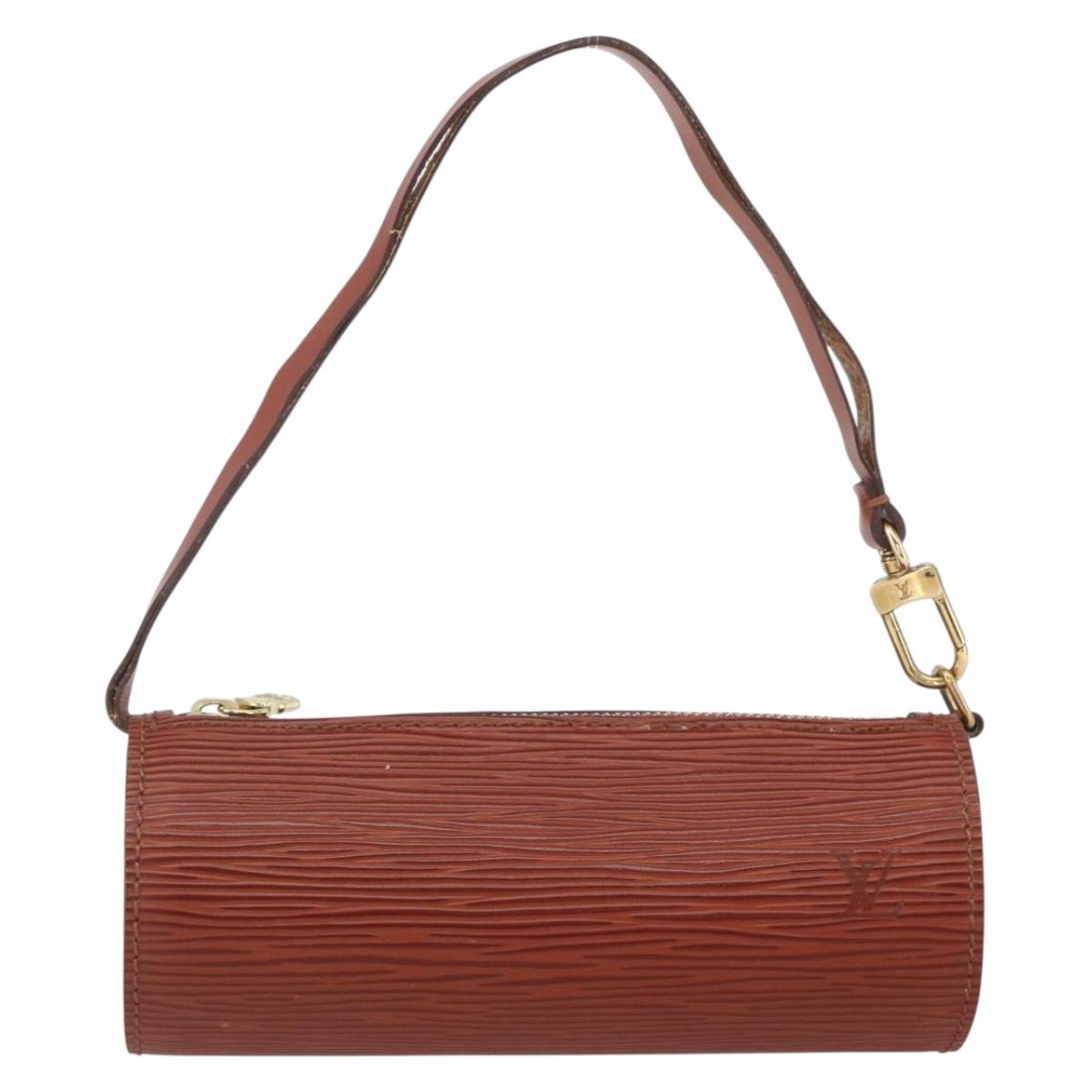 LOUIS VUITTON Epi Soufflot Pouch Accessory Pouch Brown LV Auth ka1602