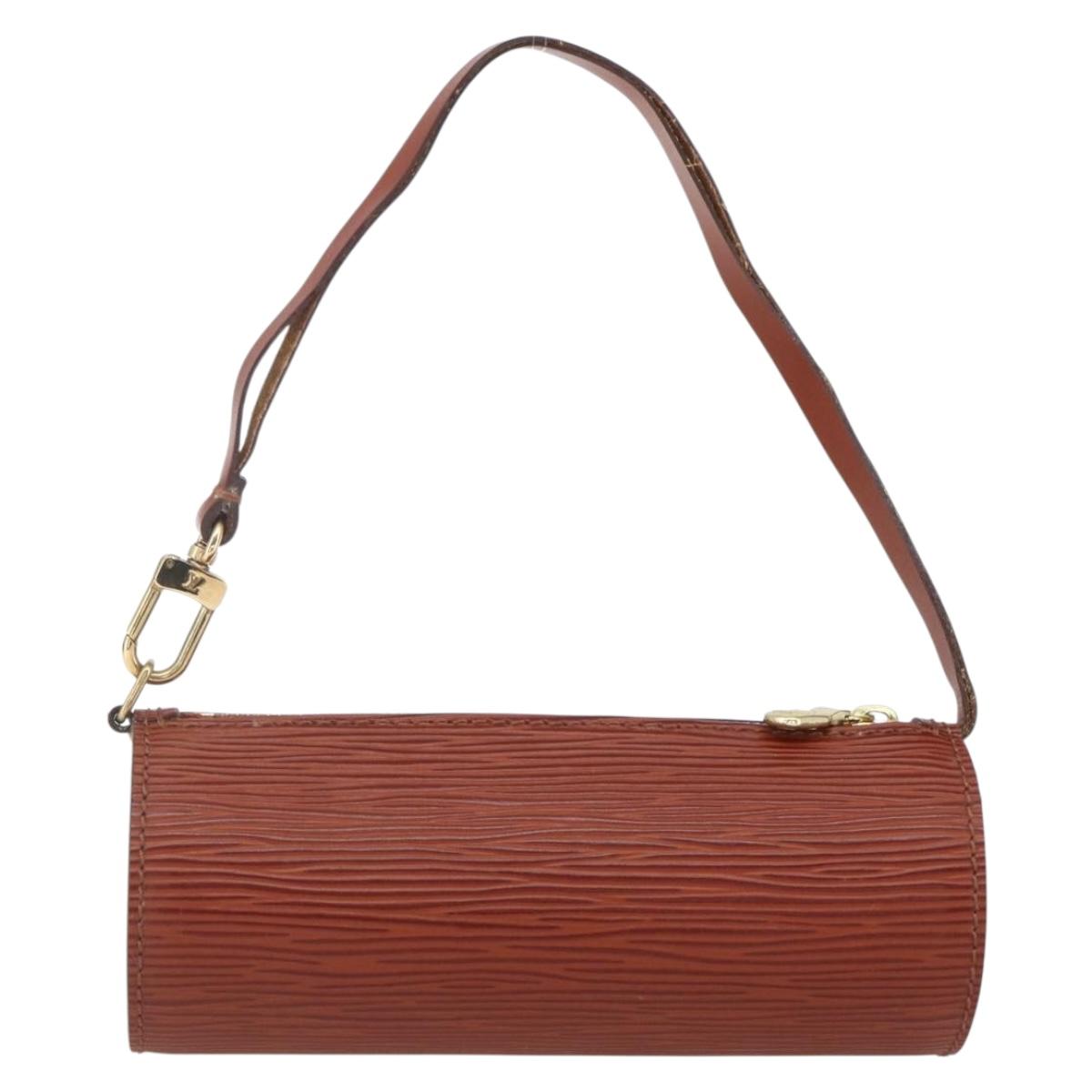 LOUIS VUITTON Epi Soufflot Pouch Accessory Pouch Brown LV Auth ka1602
