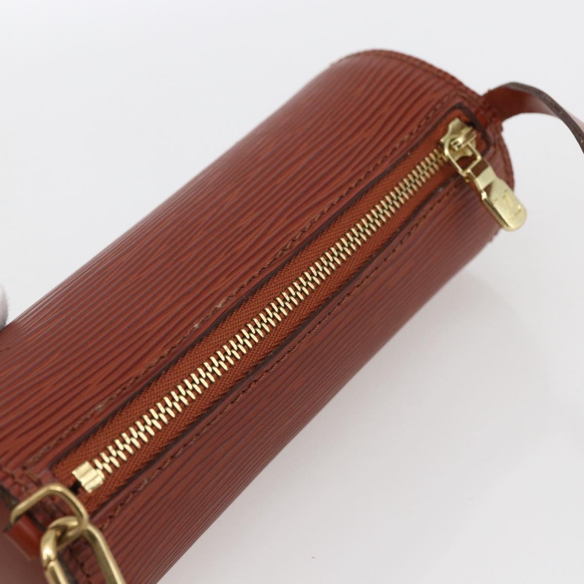 LOUIS VUITTON Epi Soufflot Pouch Accessory Pouch Brown LV Auth ka1602