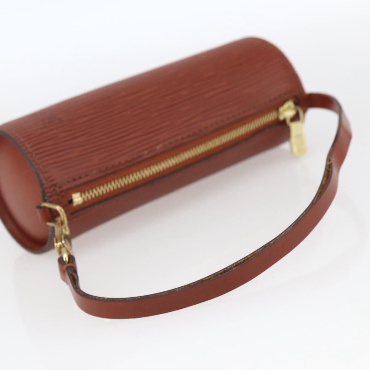 LOUIS VUITTON Epi Soufflot Pouch Accessory Pouch Brown LV Auth ka1602