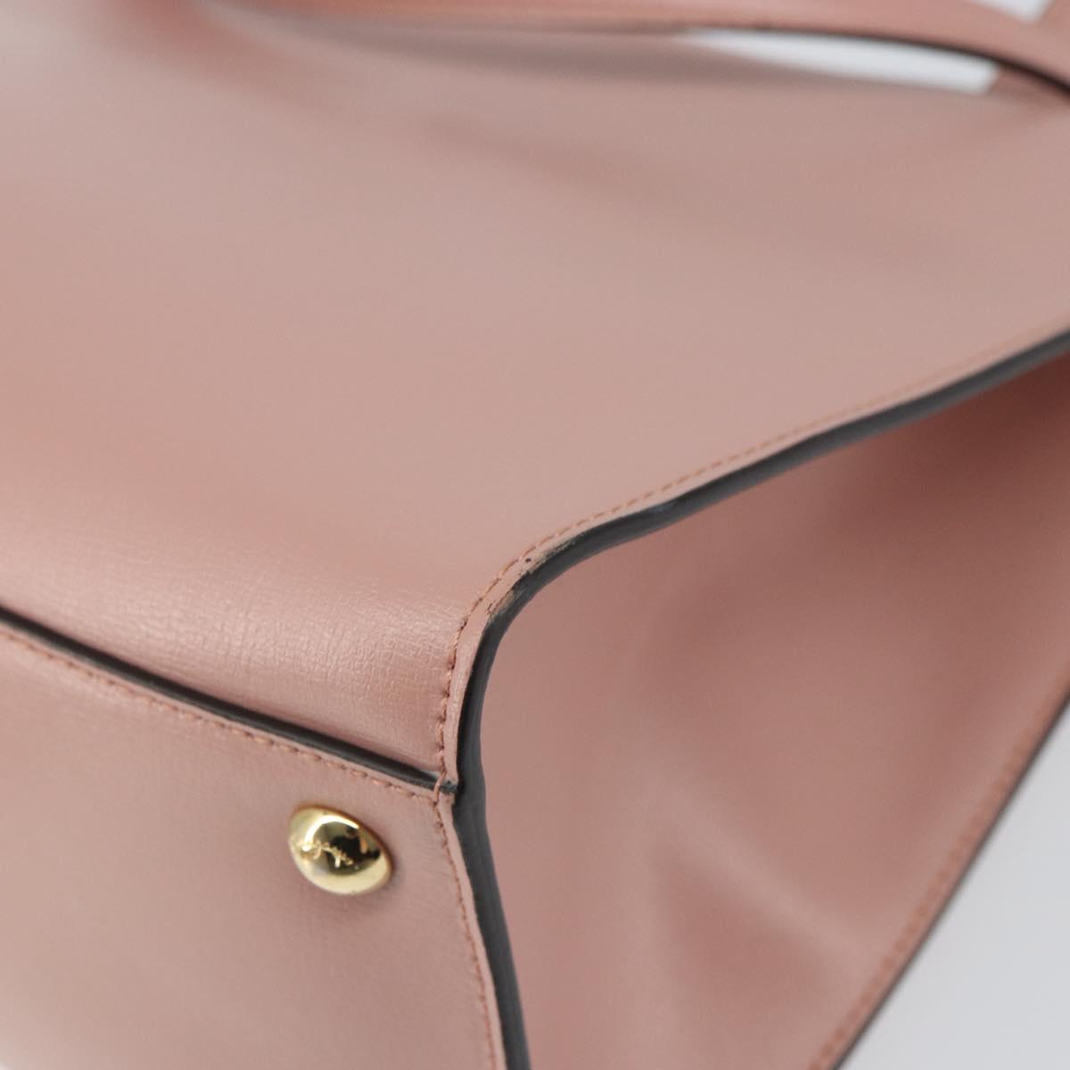 Salvatore Ferragamo Vala Hand Bag Leather 2way Pink Gold Auth ka1614