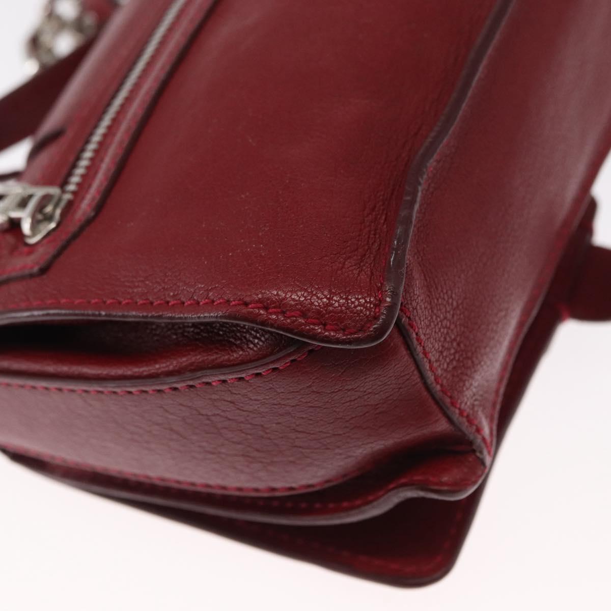 VERSACE Shoulder Bag Leather Red Silver Auth ka1616