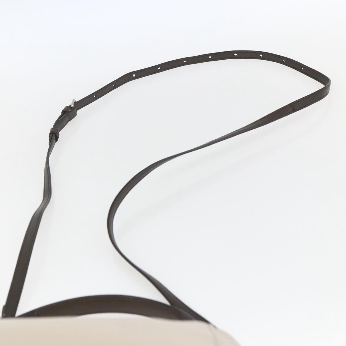 FENDI Mini Peek A Boo Hand Bag Leather 2way Beige Silver Auth ka1617M