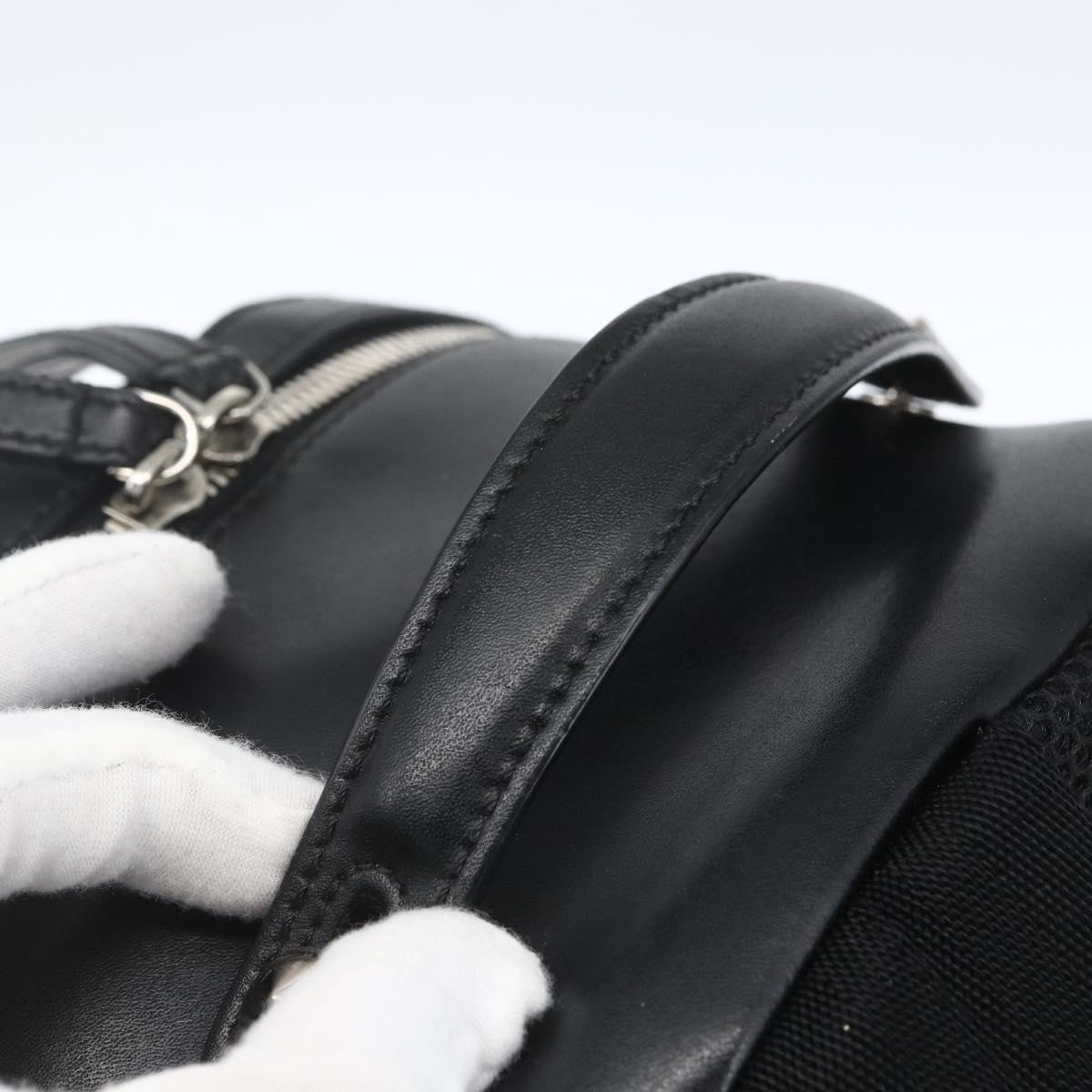 FENDI Sequin Backpack Nylon Black Silver Auth ka1621M