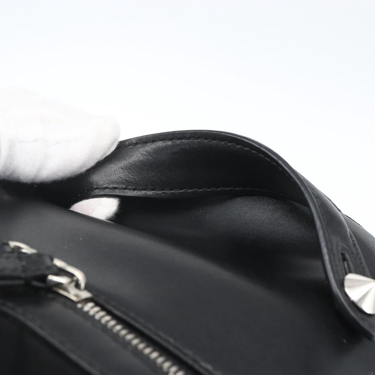 FENDI Sequin Backpack Nylon Black Silver Auth ka1621M