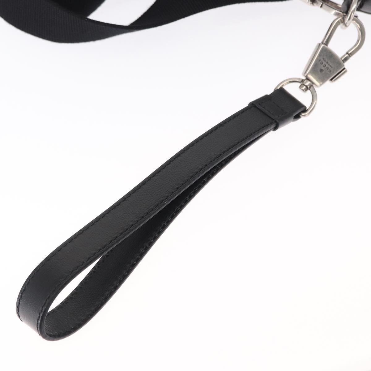 GUCCI GG Supreme Shoulder Bag PVC Black Silver 723306 Auth ka1628M